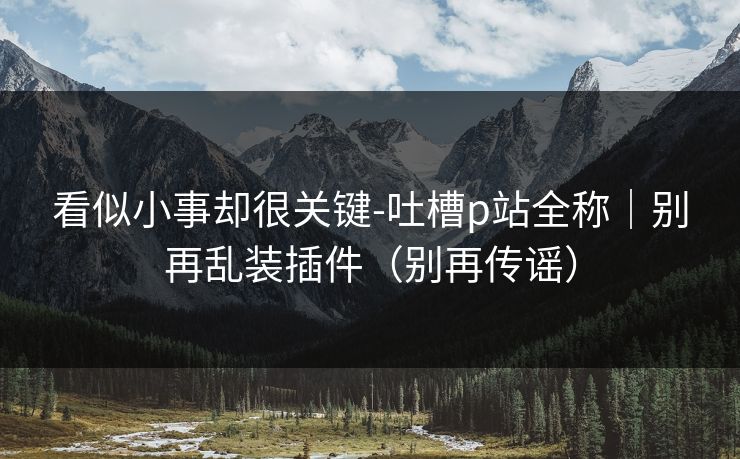 看似小事却很关键-吐槽p站全称｜别再乱装插件（别再传谣）